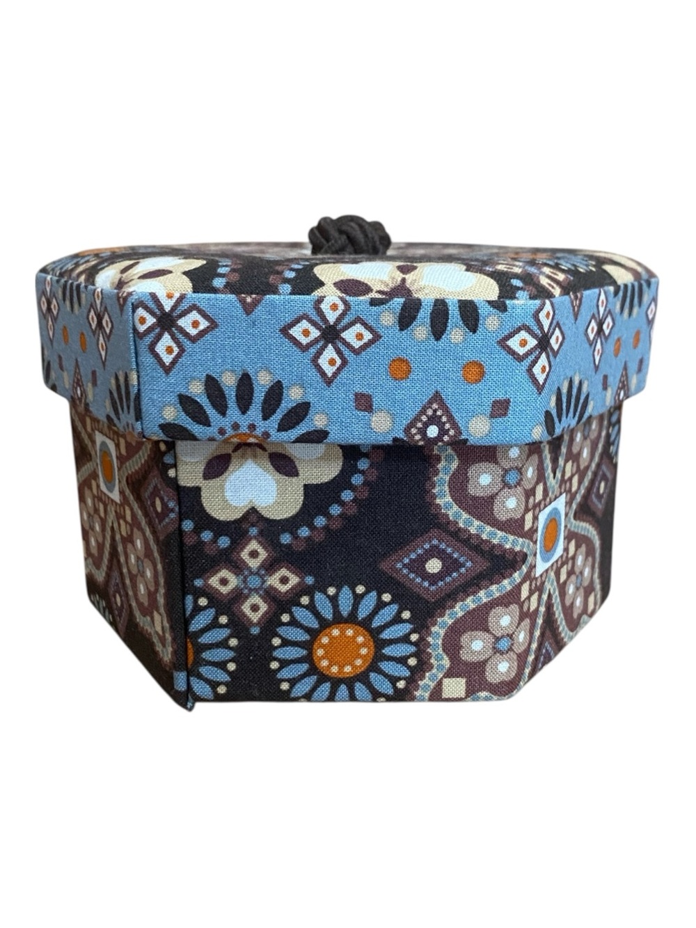 Vera Bradley Hexagon Jewelry Box In Canyon Print Brown 2 Tiers
